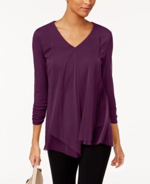 Alfani Draped Mesh Top, Created For Macy's
