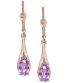 Pink Sapphire (1-3/8 Ct. T.w.) & Diamond Accent Drop Earrings In 14k Rose Gold