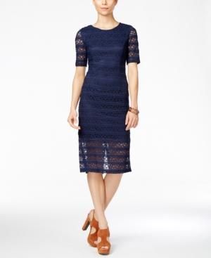 Bcbgeneration Elbow-sleeve Lace Midi Dress