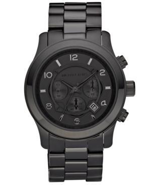 Michael Kors Men's Runway Black Ion Plated Stainless Steel Bracelet Watch 45mm Mk8157