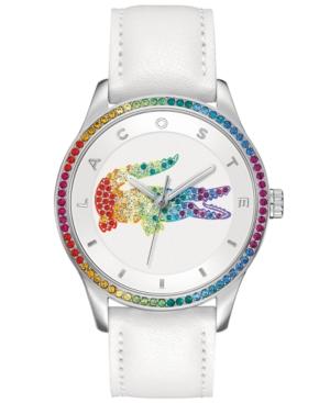 Lacoste Watch, Women's Victoria White Leather Strap 40mm 2000822