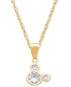 Disney Children's Cubic Zirconia Mickey Mouse 15 Pendant Necklace In 14k Gold