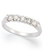 Diamond Ring, 14k White Gold Certified 5-stone Diamond Anniversary Band (1/2 Ct. T.w.)