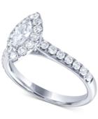 Diamond Marquise Halo Engagement Ring (1 Ct. T.w.) In 14k White Gold