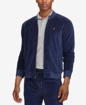 Polo Ralph Lauren Men's Velour Baseball Jacket, A Macy's Exclusive Style