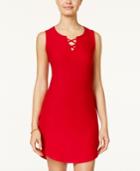 Planet Gold Juniors' Lattice-trim High-low Dress