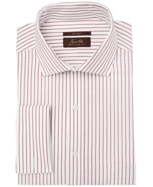 Tasso Elba Men's Regular Fit Non-iron Stripe French Cuff Dress Shirt, Created For Macy's