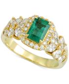 Rare Featuring Gemfields Certified Emerald (3/4 Ct. T.w.) And Diamond (1-1/3 Ct. T.w.) Ring In 14k Gold