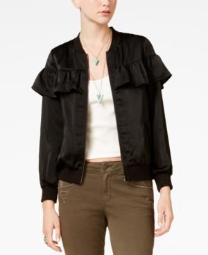 American Rag Juniors' Ruffled Bomber Jacket, Created For Macy's