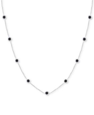 Onyx Station Necklace In Sterling Silver