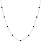 Onyx Station Necklace In Sterling Silver