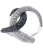 Effy Black And White Diamond Interlock Ring (1-1/2 Ct. T.w.) In 14k White Gold