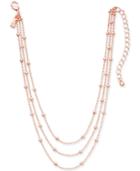 Inc International Concepts Rose Gold-tone Three Layer Beaded Choker Necklace, 12 + 3 Extender, Created For Macy's
