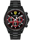 Ferrari Men's Chronograph Pilota Black Stainless Steel Bracelet Watch 45mm 0830390