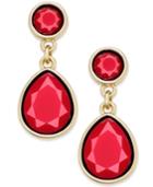 Charter Club Gold-tone Colored Stone Drop Earrings, Created For Macy's