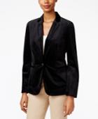 Charter Club Petite Velvet One-button Blazer, Only At Macy's
