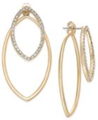 Abs By Allen Schwartz Gold-tone Front And Back Crystal Navette Earrings