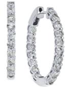 Diamond Hoop Earrings In 10k White Gold (4 Ct. T.w.)