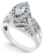 Diamond Marquise Halo Ring (1-1/2 Ct. T.w.) In 14k White Gold