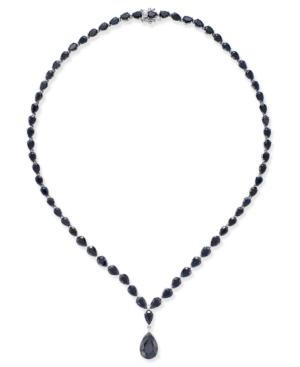 Black Sapphire Collar Necklace (28 Ct. T.w.) In Sterling Silver