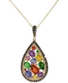 Watercolors By Effy Multistone (3-5/8 Ct. T.w.) And Diamond (5/8 Ct. T.w.) Pendant Necklace In 14k Gold