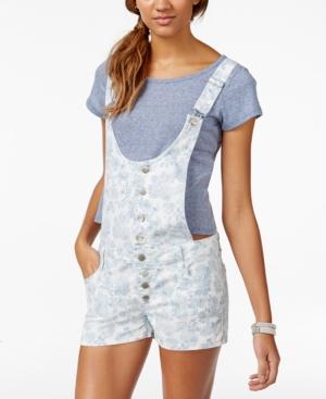 Tinseltown Juniors' Printed Denim Shortalls