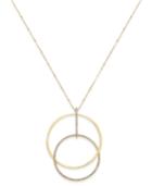 Kate Spade New York Ring It Up Gold-tone Pave Interlocking Pendant Necklace
