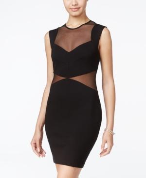 B Darlin Juniors' Illusion Ponte-knit Bodycon Dress
