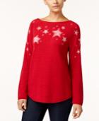 Style & Co Embroidered Star Sweater, Created For Macy's