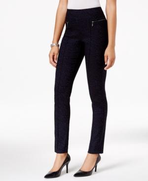 Style & Co Feather-print Skinny Pants, Only At Macy's