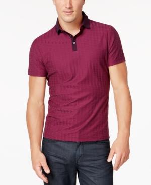 Alfani Men's Grid-pattern Polo, Created For Macy's