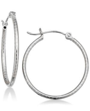 Giani Bernini Etched Hoop Earrings In Sterling Silver, Created For Macy's