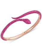 Swarovski Rose Gold-tone Pave Snake Bangle Bracelet