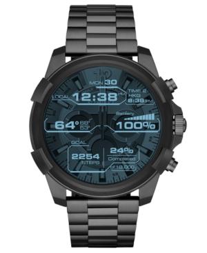 Diesel On Men's Full Guard Gunmetal Stainless Steel Bracelet Smart Watch 48mm