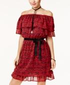 Disney Princess Juniors' Snow White Off-the-shoulder Printed Dress, Created For Macy's