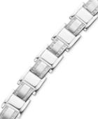 Men's Stainless Steel Bracelet, Diamond Square Link (3/4 Ct. T.w.)