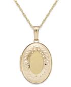 Engraved Oval Locket In 14k Gold