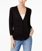 Eileen Fisher Silk & Organic Linen V-neck Cardigan