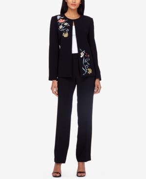Tahari Asl Embroidered Pantsuit