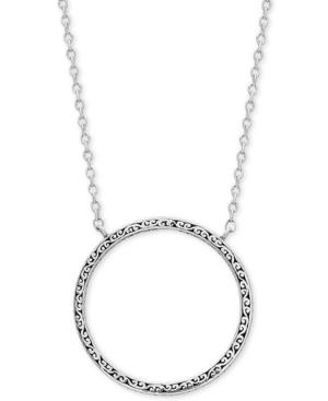 Lois Hill Decorative Scroll Circle 16 Pendant Necklace In Sterling Silver