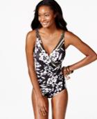 Miraclesuit Surplice Floral-print One-piece Swimsuit Women's Swimsuit