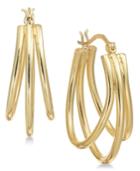 Essential Gold Plated Triple Oval Hoop Earrings