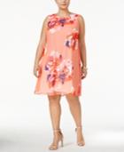 Calvin Klein Plus Size Printed Floral Trapeze Dress