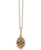 Le Vian Chocolatier Diamond Marquise Cluster 18 Pendant Necklace (1/2 Ct. T.w.) In 14k Rose Gold
