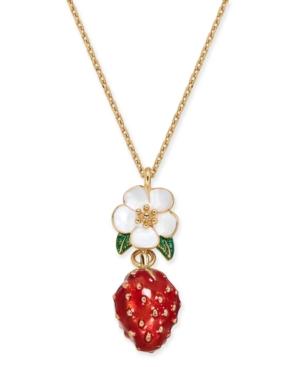 Kate Spade New York Gold-tone Strawberry Enamel 17 Pendant Necklace