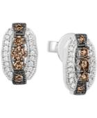 Le Vian Chocolatier Diamond Oval Stud Earrings (1/2 Ct. T.w.) In 14k White Gold