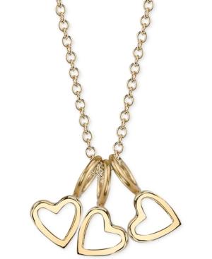 Sarah Chloe Triple Heart Charms Pendant Necklace, 16 + 2 Extender