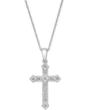 Diamond Cross Pendant Necklace (1/10 Ct. T.w.) In 14k Gold Or White Gold