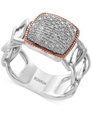 Effy Diamond Pave Ring (1/4 Ct. T.w.) In Sterling Silver And 14k Rose Gold
