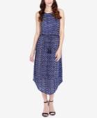 Lucky Brand Printed Drawstring Midi Dress